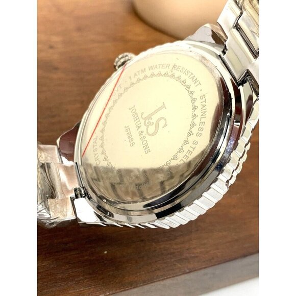 Joshua & Sons Men's Watch JS99SS Quartz Silver Stainless Steel 44mm - Picture 7 of 14